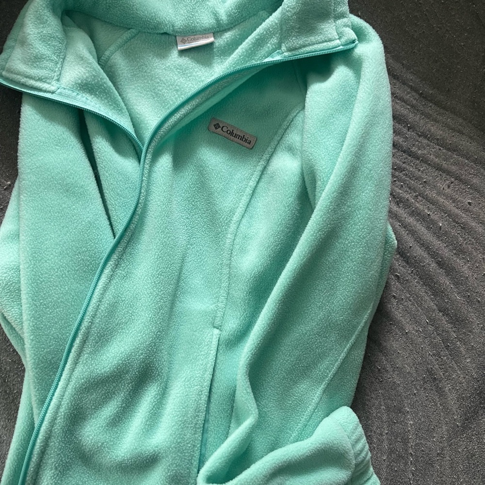 Columbia Seafoam Green Full-Zip Fleece Jacket